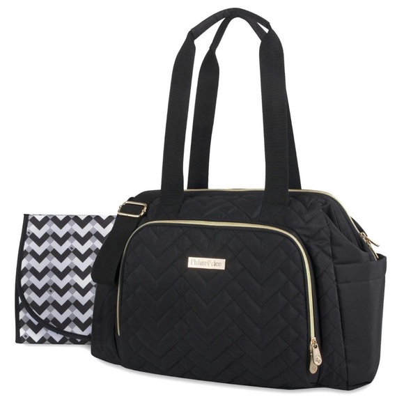 Fisher Price Harder Wide Opening Diaper Bag Black Infant Care Travel NWT NEW - Picture 1 of 11